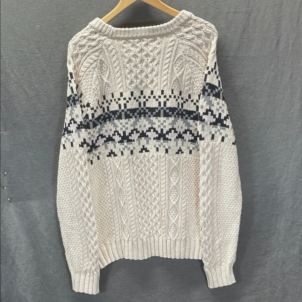 L.L.‎ Bean Men's 100 % cotton Patterned Crewneck Sweater